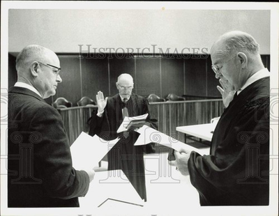 #ad 1963 Press Photo J. Edward Stukes Frances Clarkson Hugh Campbell at ceremonies $24.99