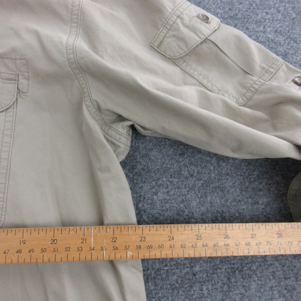 Camisa masculina Filson grande cáqui manga longa campo safári dragonas botão frontal - Imagem 4 de 4