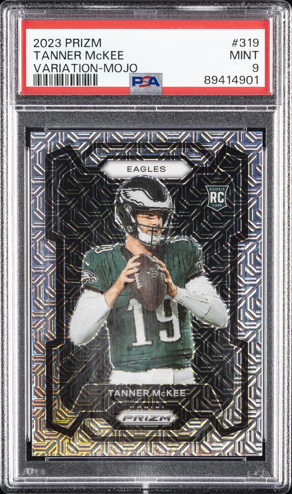 2023 PANINI PRIZM VAR-MOJO #319 TANNER MCKEE 18/25 PSA 9