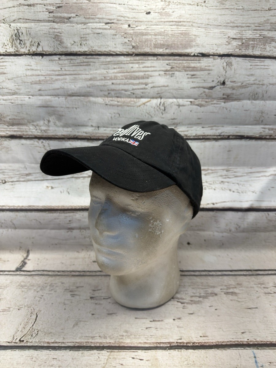 Three Olives Vodka Black Embroidered Advertising Adjustable Strapback Hat Cap OS