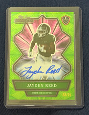 Wild Card Alumination NIL Jayden Reed Silver Rookie Auto Card ANBC-A 65/75. rookie card picture