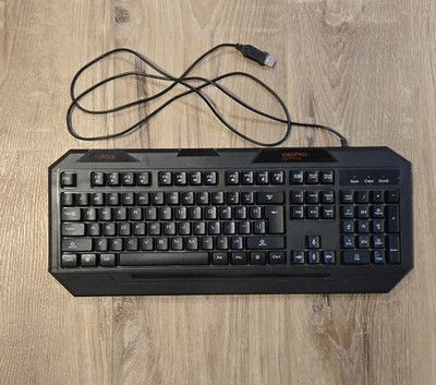 Alpha Gaming Keyboard Model 7290 Wired LED Lights USB Black Used