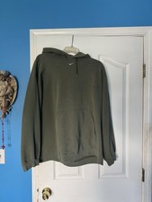 Vintage 90s Nike Center Swoosh Hoodie Faded Olive Green XXL 2XL