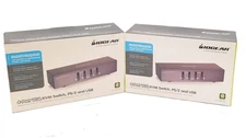 Lot of 2 IOGEAR 4 Port VGA KVM Switch w/ 4 VGA Cables GCS1724, No Power Adapter