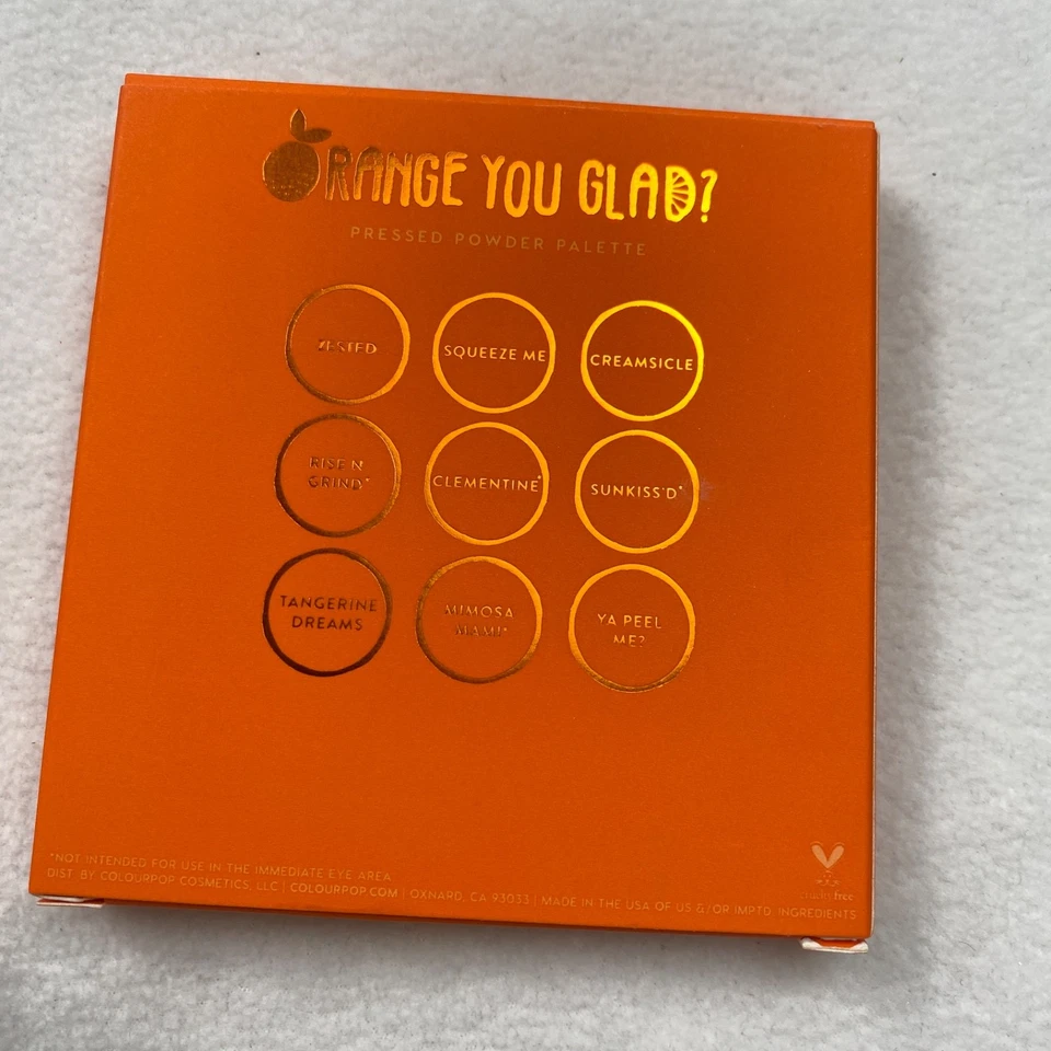 Colourpop Orange You Glad? Pressed Powder 9 Pan Eyeshadow Palette 0.3oz with Box - Image 2 of 4
