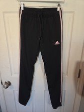 NEW Women's Black/Pink Adidas W 3S TP TRIC Athletic Pants Model IM2812 Size XS