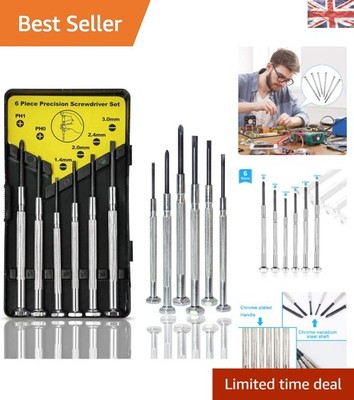Kompaktes 6-teiliges Schraubendreher Set mit Drehgriff für iPhone & Brillenreparatur