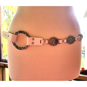 Antoniazzi Firenzi White Leather Belt Italian Made Metal Concho Detail Size M Antoniazzi Firenze Products for Sale up to 90% Off Retail  main image 3