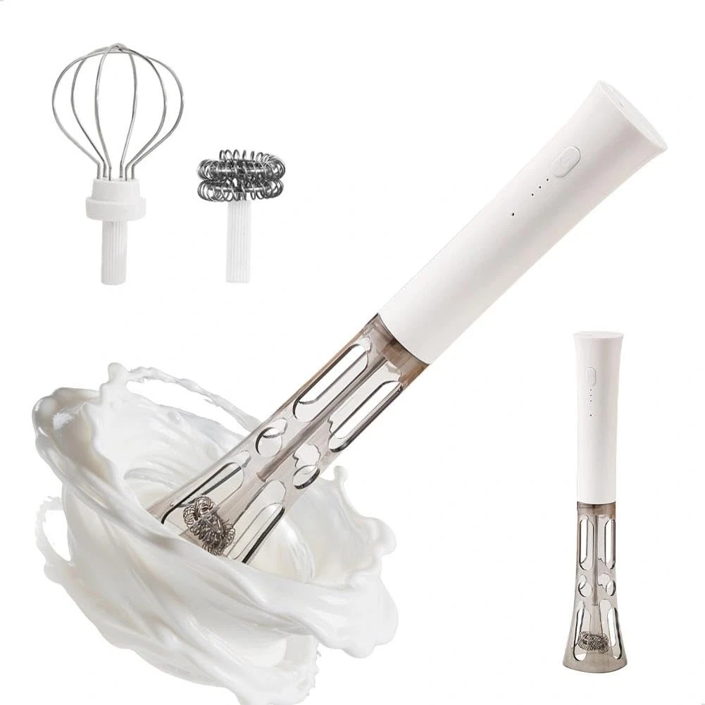 Milk Frother Wand Handheld, Rechargeable Drink Mixer, 3-Speed Adjustable, Dua...