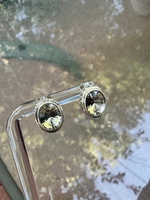 Vintage SARDA Bali 925 Sterling Silver Faceted Crystal Quartz Stud Earrings