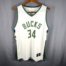 Giannis Antetokounmpo Milwaukee Bucks 34 White Jersey Mens XL Miami Heat Trade