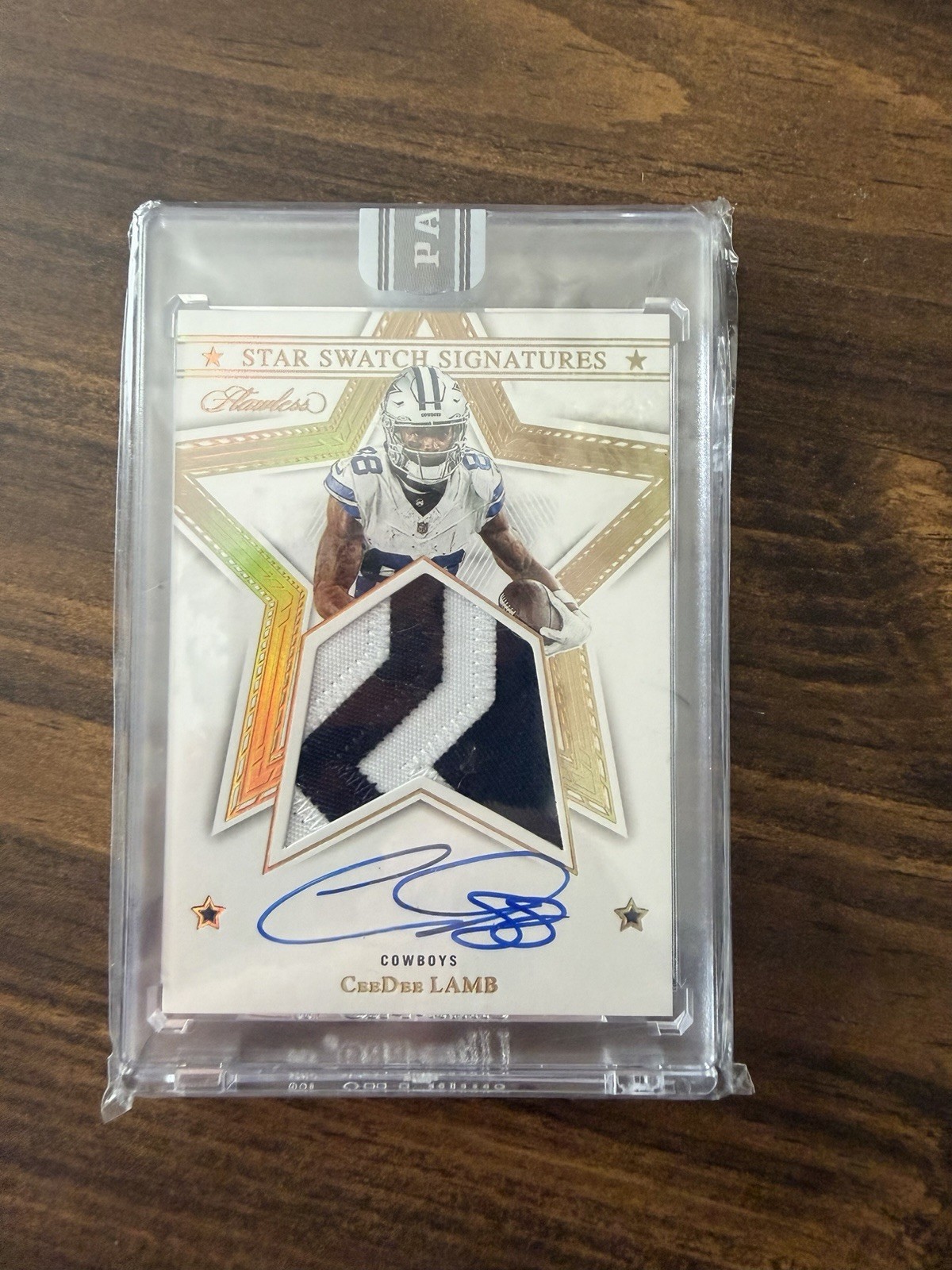 2023 Panini Flawless CeeDee Lamb White Box 1/1 Patch Auto view 1