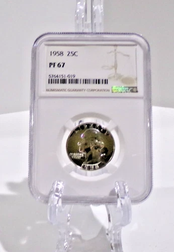 1958 George Washington 90% Silver Quarter Graded NGC PF 67