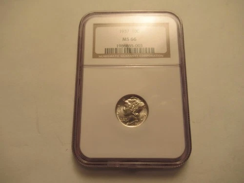 1937 Mercury Dime NGC MS66