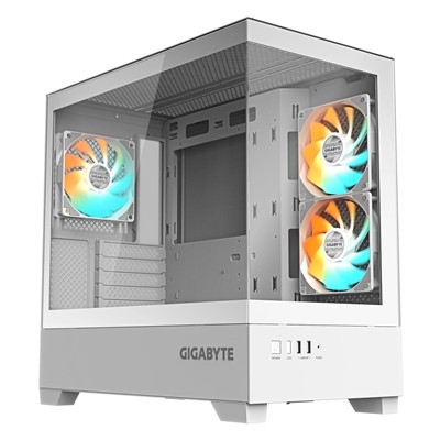 Gigabyte C201 Panoramic Ice Rgb Gaming Pc Case Tempered Glass Optimized Airflow