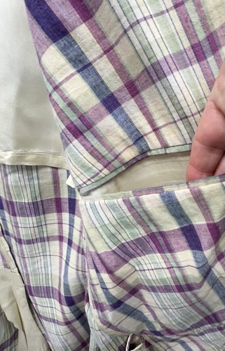 Vtg Orvis Blazer Sport Coat Linen Plaid Purple 48 Coastal Preppy USA Made Jacket - Picture 11 of 21