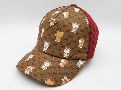 Gucci X Doraemon Tan Gg Supreme Red Baseball Hat Size M Do1125wexde