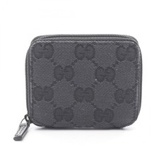Portafoglio GUCCI GG tela portamonete zip 030 0416 1578 tela nero usato donna