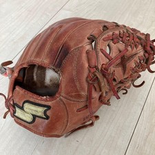 HIG SSK Baseball Glove Infield Red Leather Used All-Around Softball