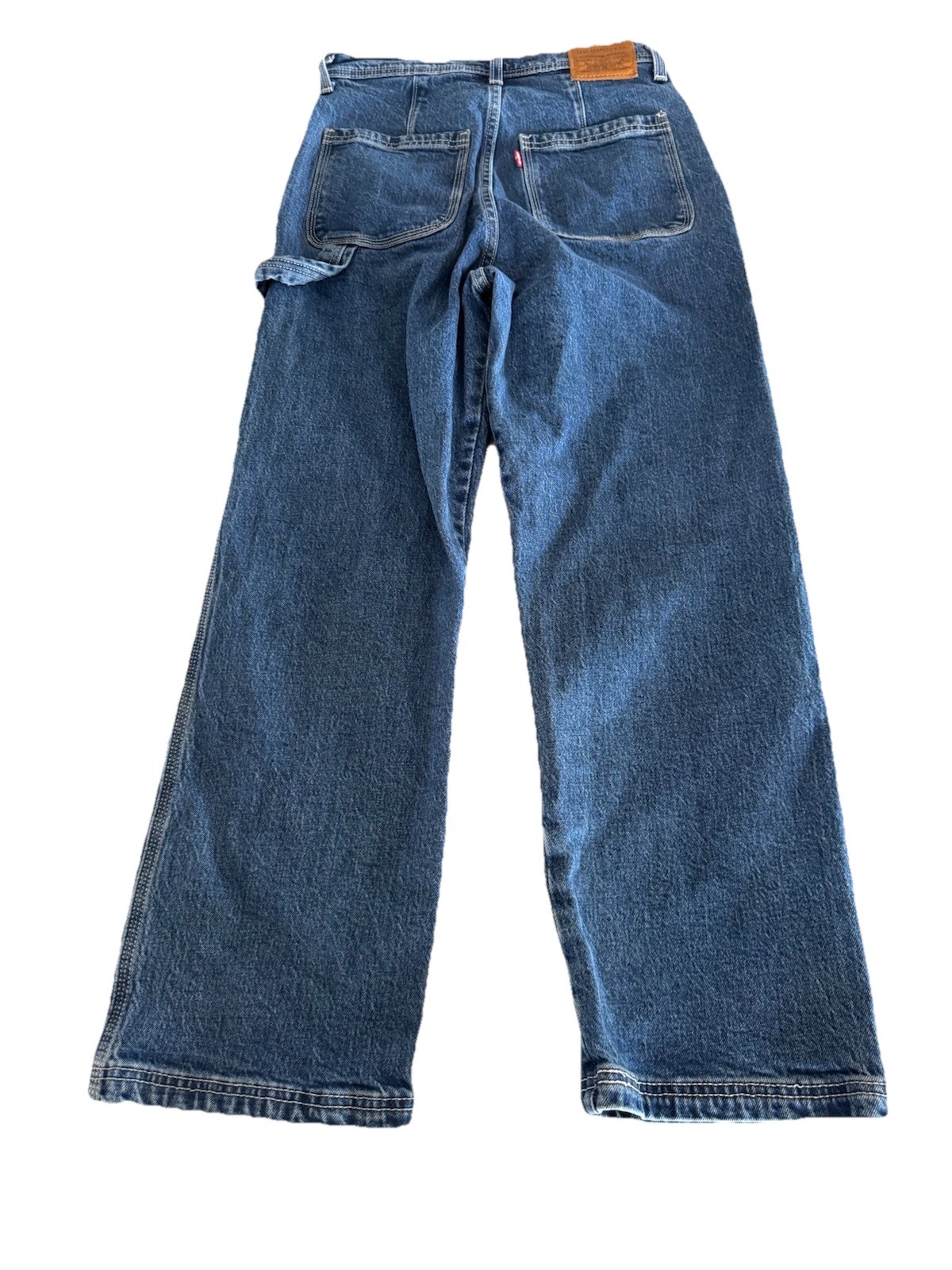 Levis Jeans Size 28 Ribcage Straight Button Fly HAMMER LOOP Wide Leg Big E