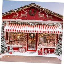 16 x 7 ft Christmas Garage Door Cover Banner Decorations, Christmas Cane Candy