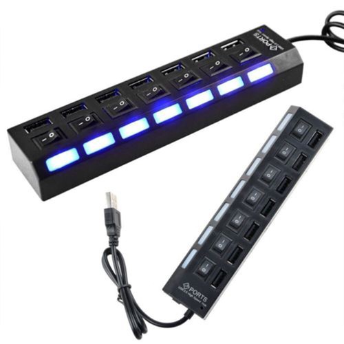 7 -Port USB Hub Expander for Laptop Powered Charge Extra Ports Laptops - Picture 4 of 6