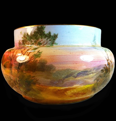 HERVORRAGENDE ROYAL DOULTON HANDBEMALTE & SIGNIERTE VASE MIT DARSTELLUNG LINITHGOW CASTLE - Bild 7 von 13