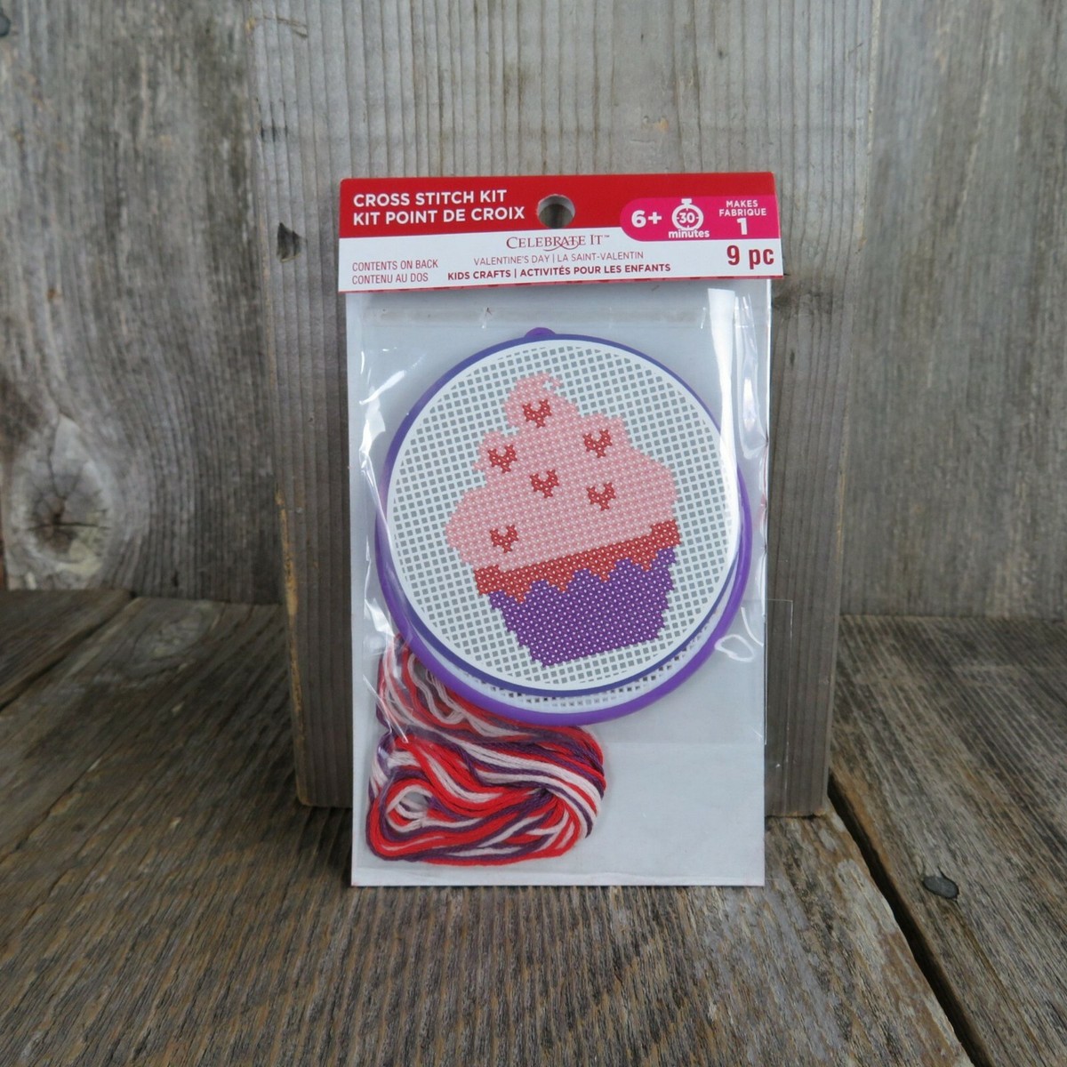 Cross Stitch Pink Cupcake Kit Valentine's Day Kids Craft Plastic Canvas Group | eBay cross-stitch-pink-cupcake-kit-valentine-s-day-kids-craft-plastic-canvas-group-ebay