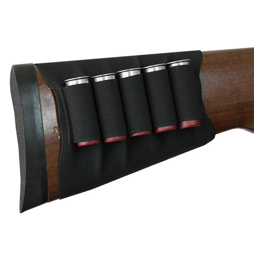 Tactical 5 Round Shotgun Butt Stock for 12/20GA Shell Holder Ammo Pouch Carrier - Picture 2 of 12