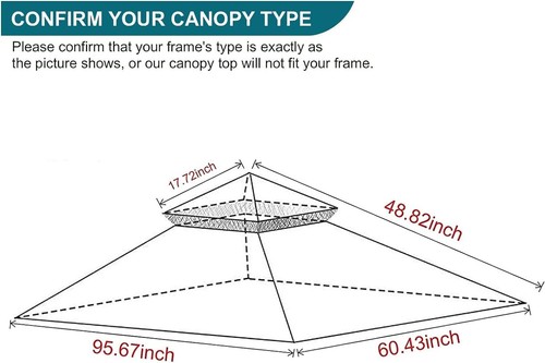 Grill Gazebo Replacement Canopy Top - 5x8 Gazebo Roof Double Tiered Outdoor B... - Picture 3 of 8