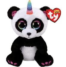TY BEANIE BABIES BOOS PARIS PANDA WITH HORN PLUSH SOFT TOY NEW WITH TAG