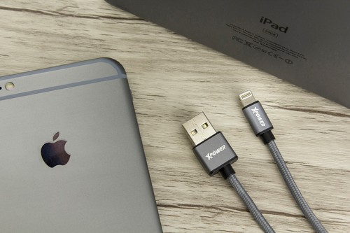 XPower Sync & Quick Charging Cable for iPhone Grey Color MFi Certified 2M 6FT - Picture 4 of 9