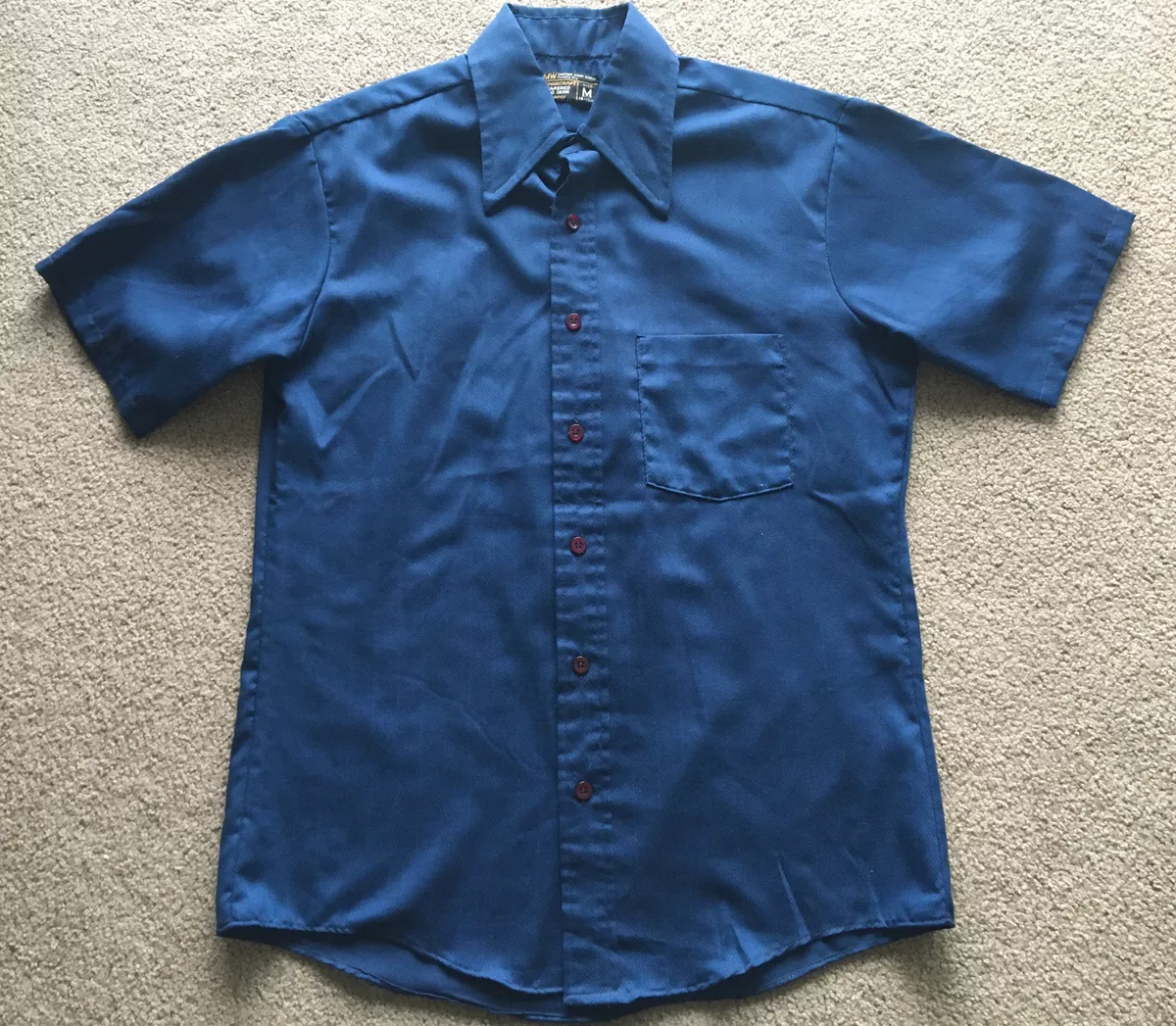 Vintage Towncraft Tapered No Iron JC Penney Shirt Mens M 15 15 ½  Herringbone 70s