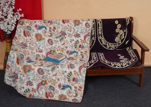 Quilts on sale Mukut print cotton blanket bohemian lightweight kantha bedspread - Picture 42 of 58