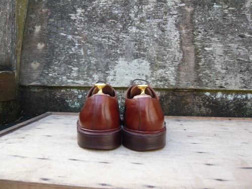 CROCKETT & JONES DERBY SHOES SPLIT-TOE BROWN TAN LEATHER UK7.5 MENS SUSSEX - Picture 6 of 9