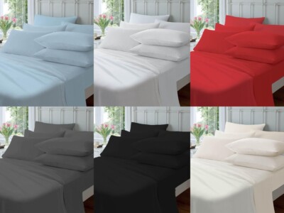 Polycotton Flaches Laken Weich Pflegeleicht Bügelfrei Bettlaken Flach Matratzenbezug