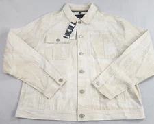 Esprit jean jacket mens XL pockets buttons 033EE2G305 ivory white collared $179