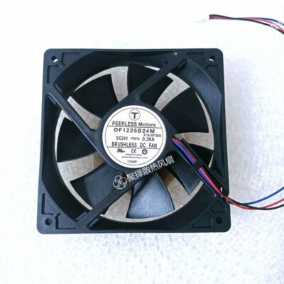 1 Pc.  PEERLESS Motors Fan DF1225B24M  DC24V 0.26A 12025 12cm 3 wire cooling fan