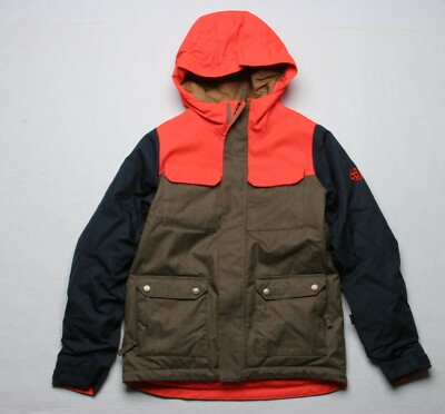 686 Boys Flash Snowboard Jacket (M) Khaki Colorblock L8W503-KHA