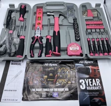 54-PC Home DIY Tool Box Kit for Women Ladies Set PINK *Missing Wrench