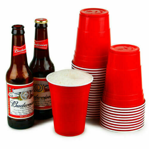 Reusable 100-500 x American RED Party Cups Plastic beer Pong 450ml USA Drink - Picture 8 of 26