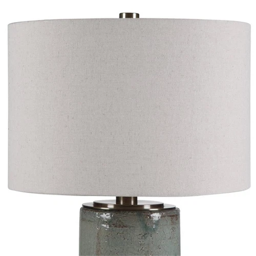 Uttermost Callais Ceramic and Metal Crackled Table Lamp in Aqua Blue - Picture 4 of 9