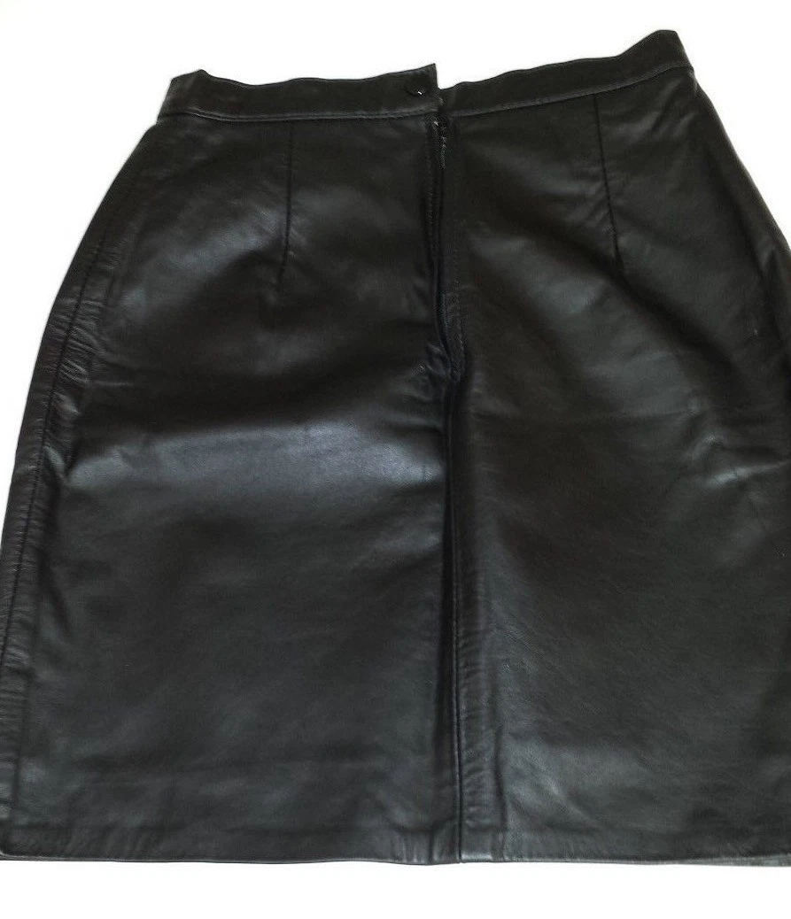 Black leather cheap 3/4 skirt