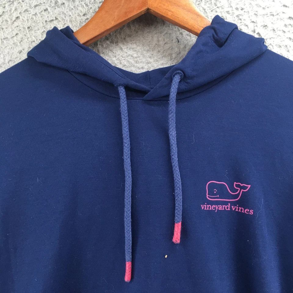Vineyard Vines 连帽运动衫女式 S 蓝色长袖后口袋套衫 — 第 3/4 张图片