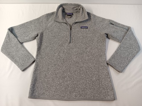 Patagonia Womens Gray Better Sweater 1/4 Zip Fleece Pullover Sweater Jacket M - Picture 2 of 11