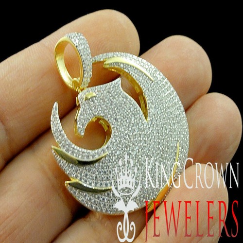 Men's Ladies 10k Yellow Gold Tone Sterling Silver US Flying American Eagle Charm - Picture 5 of 6