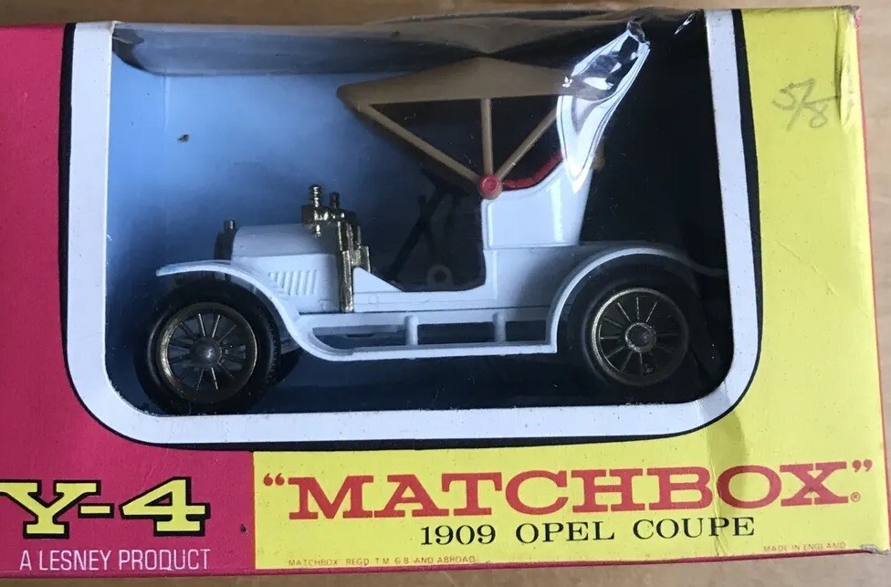 ヴィンテージ マッチボックス　1909 オペル クーペ　Y-4 Vintage Lesney Matchbox Models of Yesteryear #Y4 1909 Opel