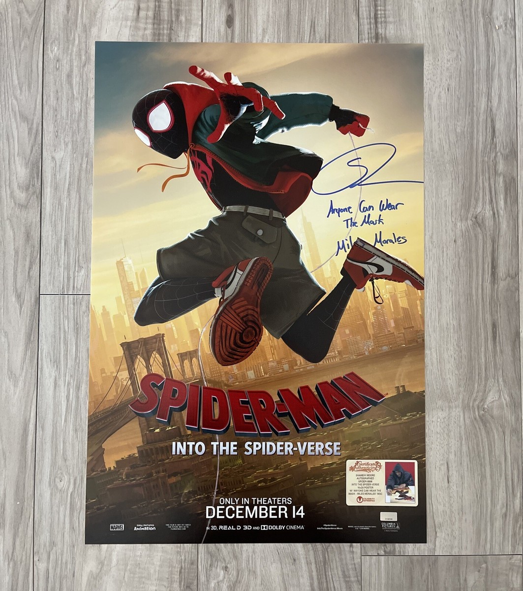 Shameik Moore Signed 16x24 Photo Spider-Man Into The Spiderverse