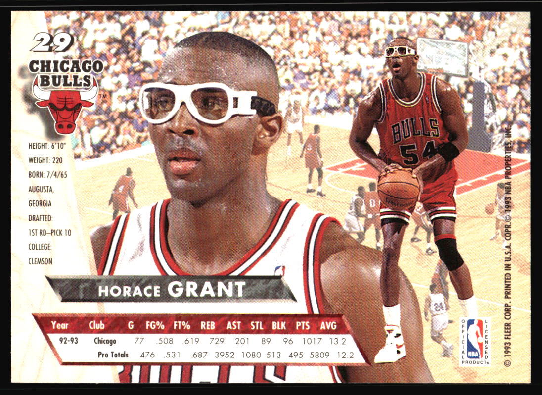 1993 Ultra Horace Grant #29 Chicago Bulls | eBay
