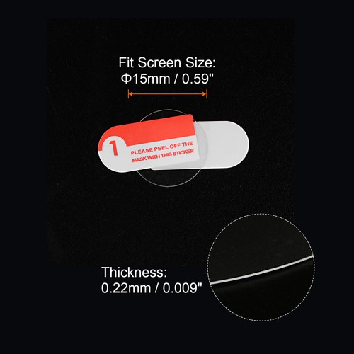 15mm Średnica 0,22mm Grubość Okrągły High Definition Miękki zegarek PET Ochrona ekranu 5szt - Zdjęcie 2 z 7